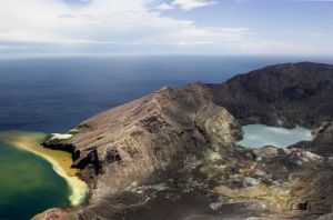 Aerial View of White Island E Coast Nth Island